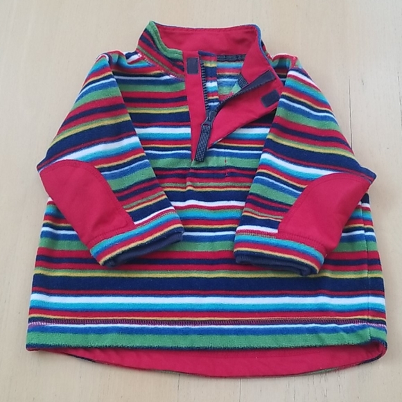 Baby Gap Rainbow Stripe Pullover Sweater Cardigan Fleece Jacket - Picture 2 of 9